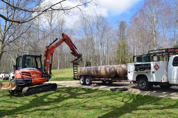 tank installation in process